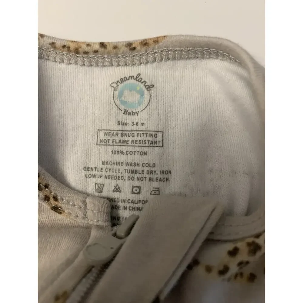 Dreamland Baby Sleepers Lot of 2 6-12 Months Cotton Zipper Pajamas Unisex